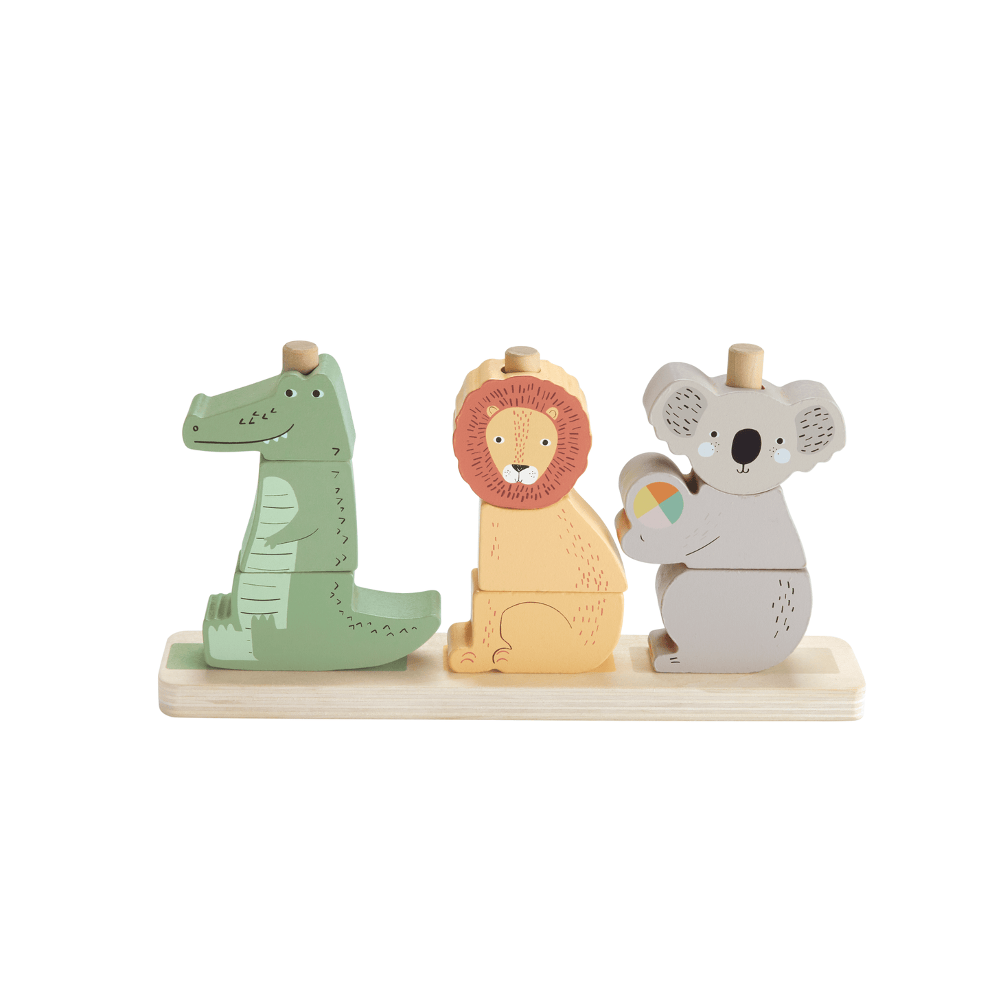 Fisher-Price Animaux en Bois ¨¤ Empiler et Trier, 10 ¨¦l¨¦ments