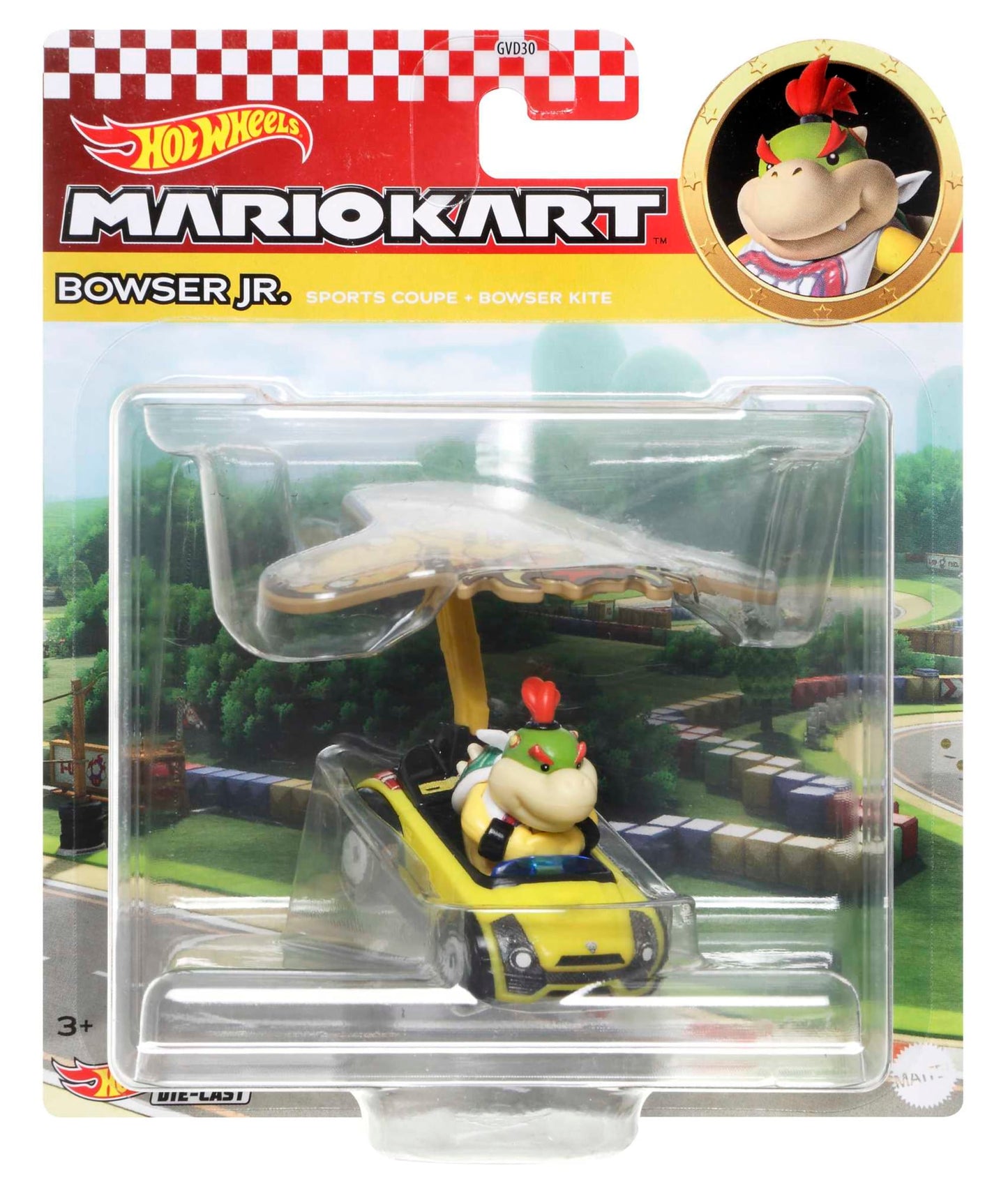 Hot Wheels Mario Kart Veh¨ªculo de Juguete Bowser Jr Sports Coupe con Bowser Kite