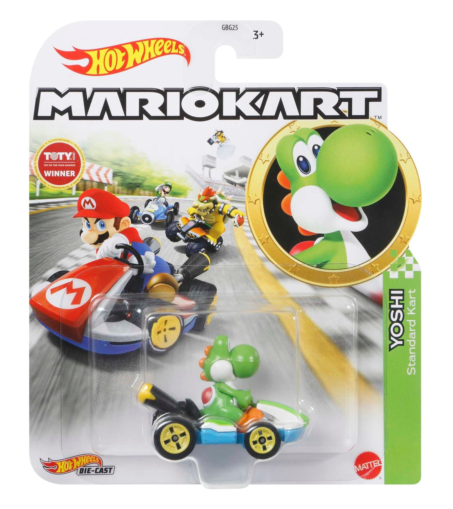 Hot Wheels Mario Kart Ve¨ªculo de Brinquedo Kart Padr?o Yoshi