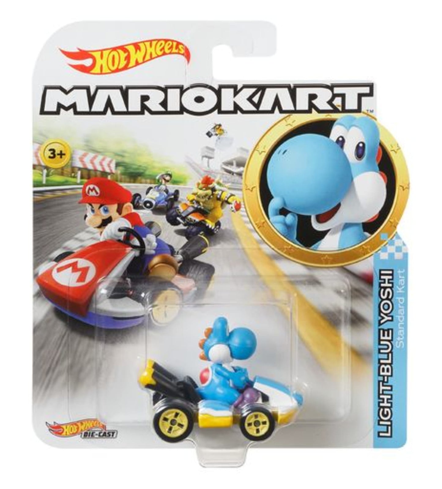 Hot Wheels Mario Kart Veh¨ªculo de Juguete Yoshi Azul Claro Est¨¢ndar Kart