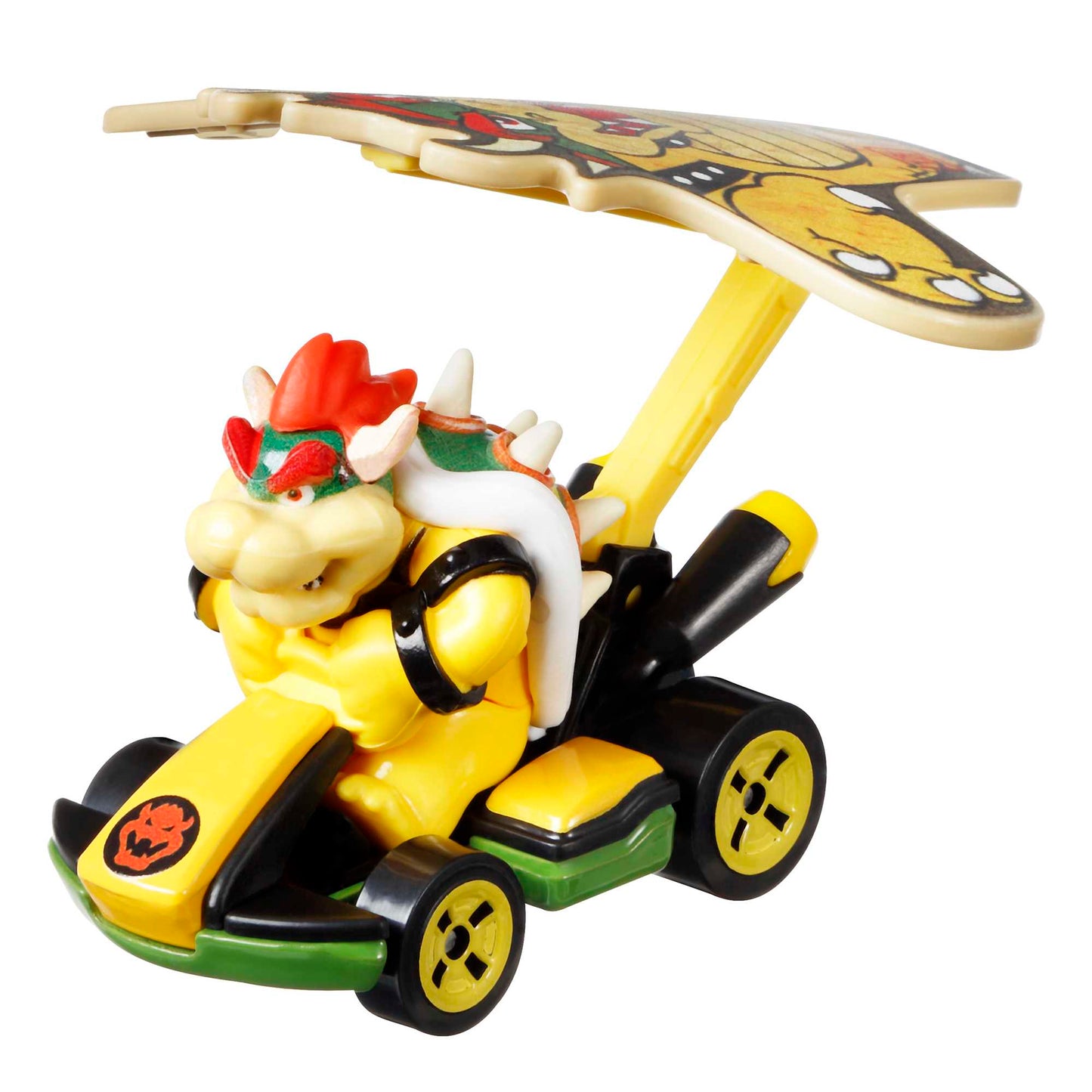 Hot Wheels Mario Kart Veh¨ªculo de Juguete Bowser Est¨¢ndar Kart con Bowser Kite