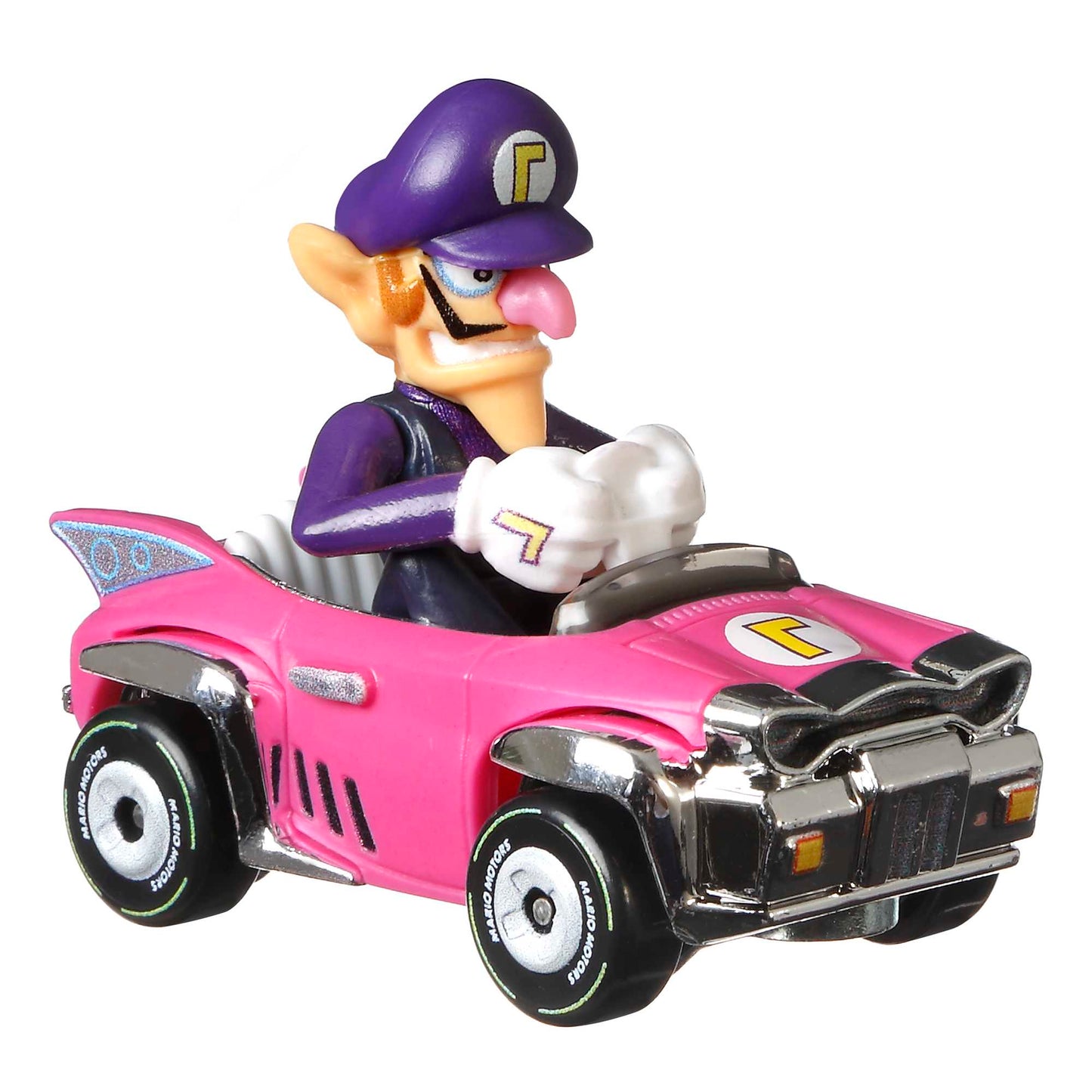 Hot Wheels Mario Kart Veh¨ªculo de Juguete Paquete de 4 con Diddy Kong, Waluigi, Toad y Yoshi azul