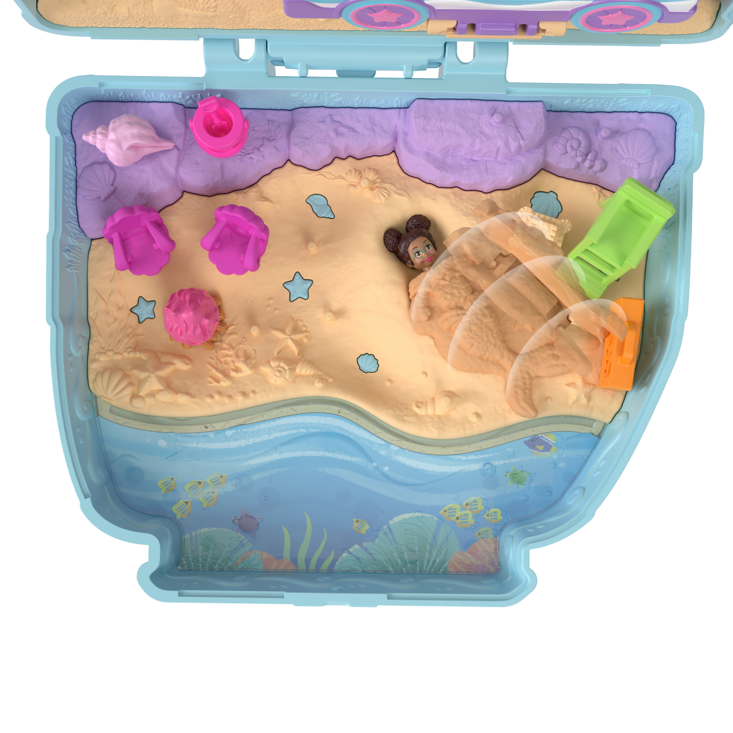 Pollypocket-Chiot ¨¤ La Plage-Coffret et Figurines, Jouet de Voyage