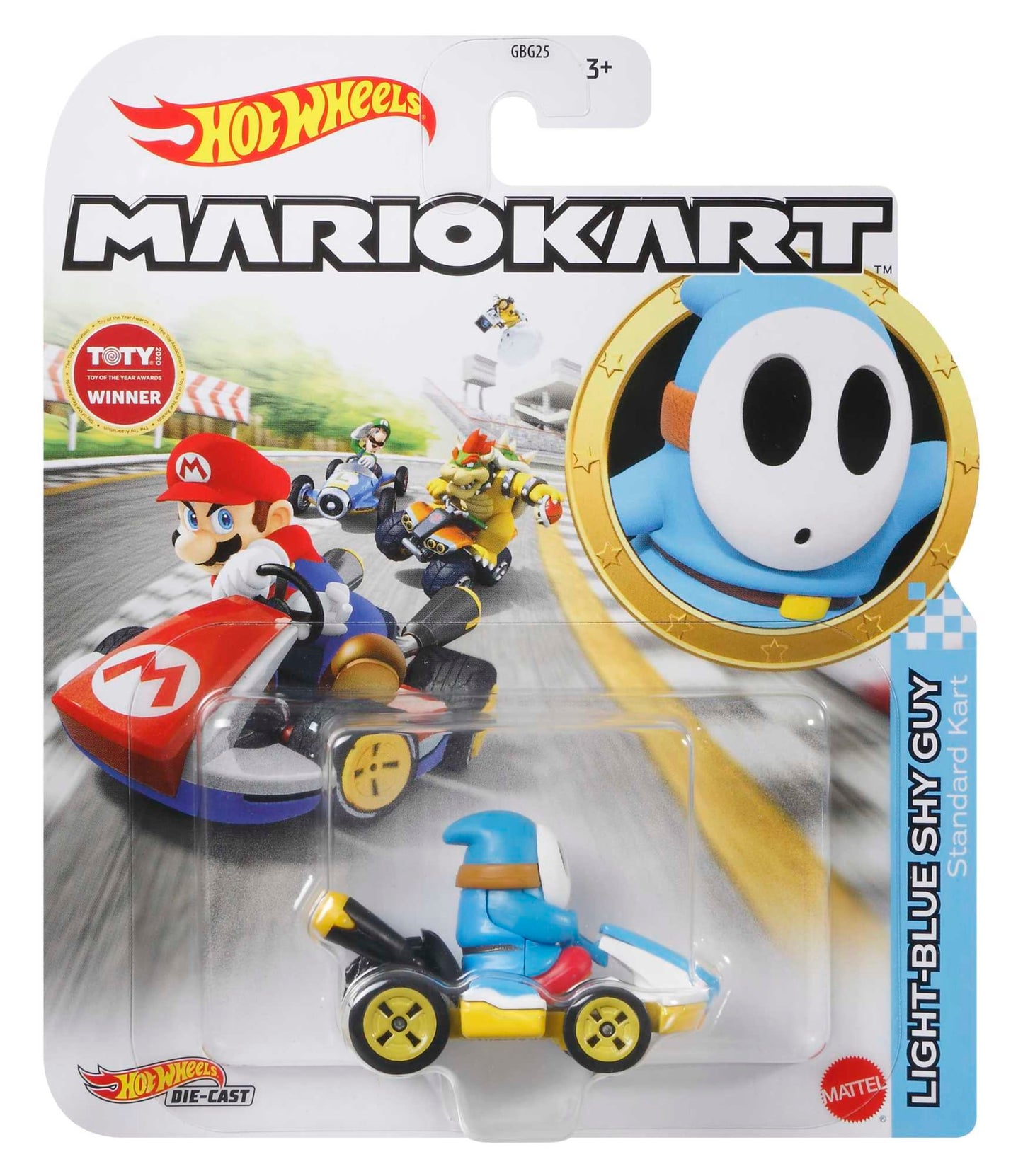 Hot Wheels Mario Kart Ve¨ªculo de Brinquedo Kart Padr?o Shy Guy Azul Claro