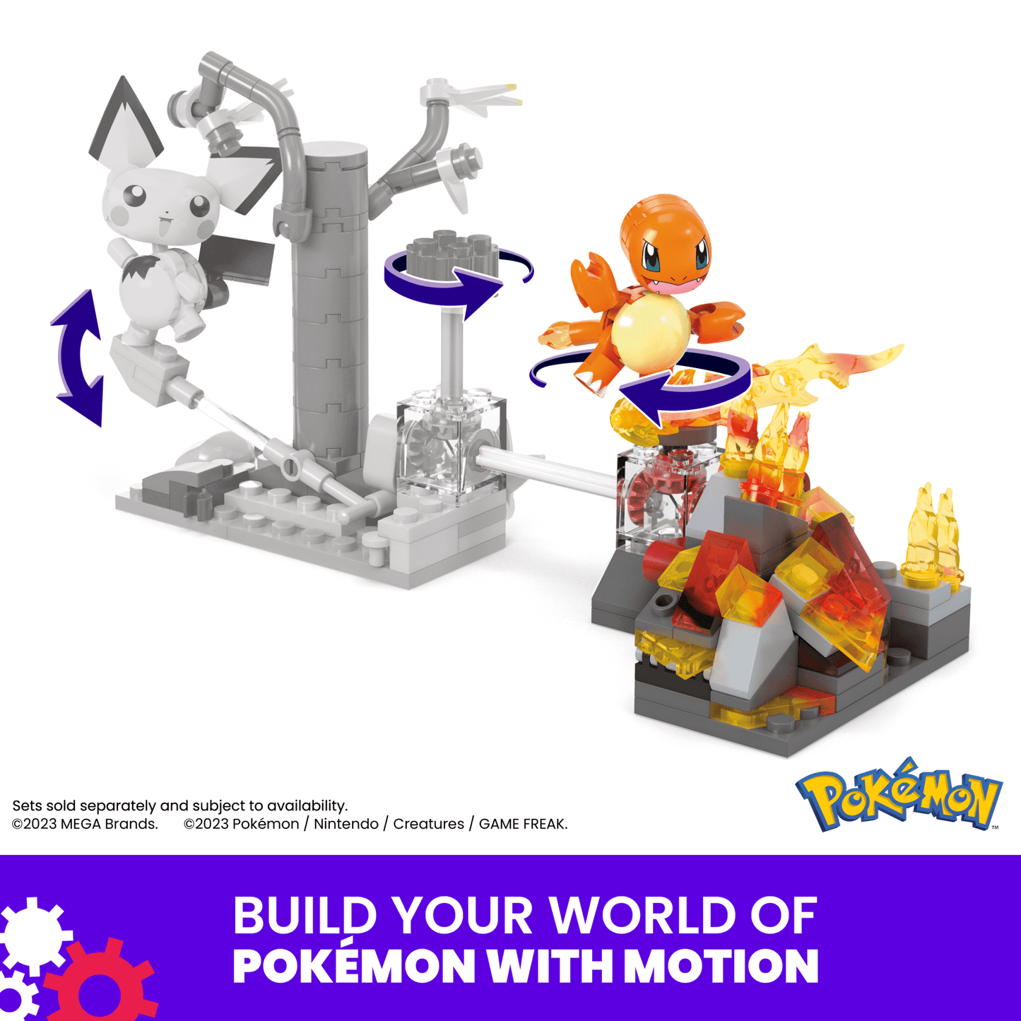 MEGA Pok¨¦mon Charmander's Fire-Type Spin Building Toy Kit With Figure (81 Pieces) For Kids