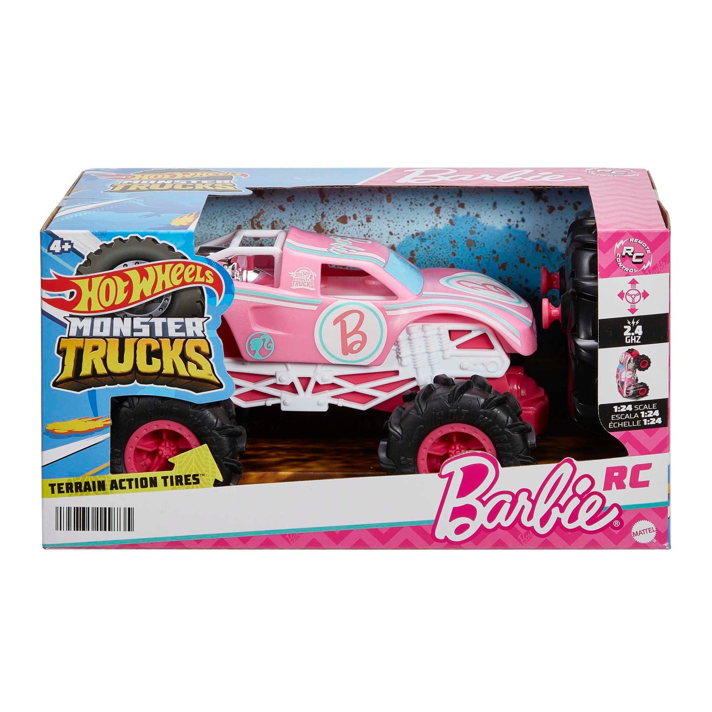 Hot Wheels Monster Trucks Veh¨ªculo a Control Remoto Barbie Escala 1:24
