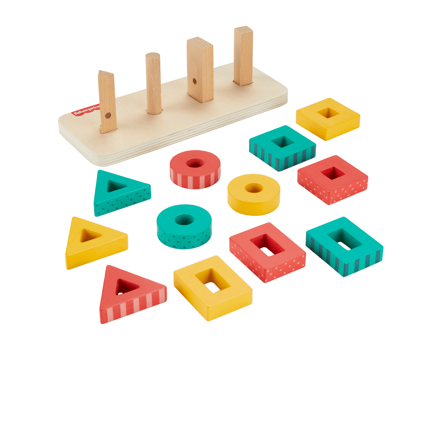 Fisher-Price Empileur de Formes en Bois, Triage, 13 ¨¦l¨¦ments