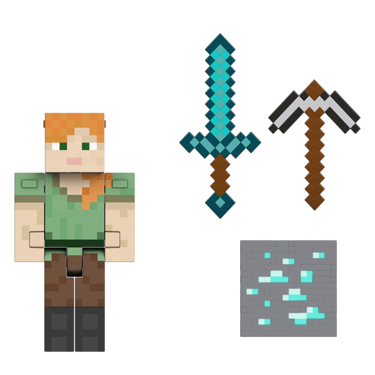 Minecraft Diamond Figura de Brinquedo Alex Exclusivo Colecion¨¢vel de 5.5