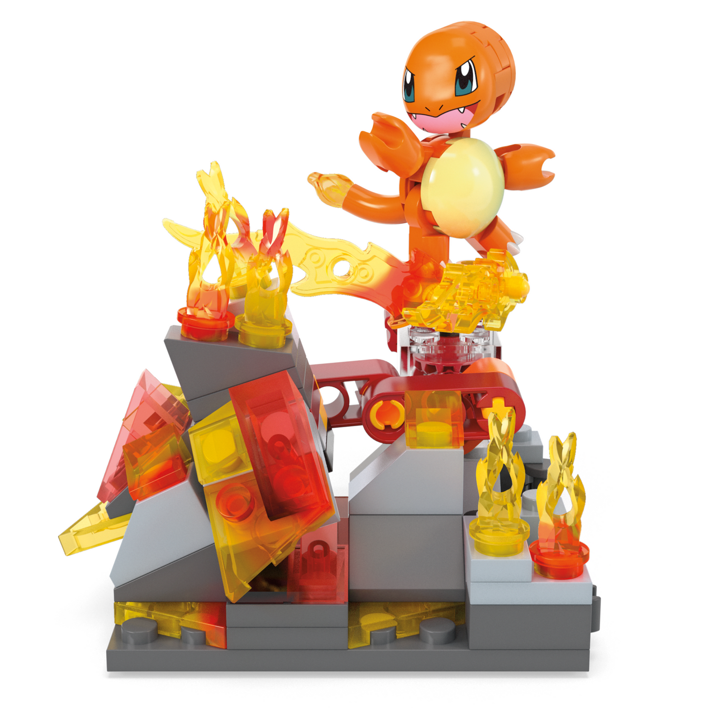 MEGA Pok¨¦mon Charmander's Fire-Type Spin Building Toy Kit With Figure (81 Pieces) For Kids