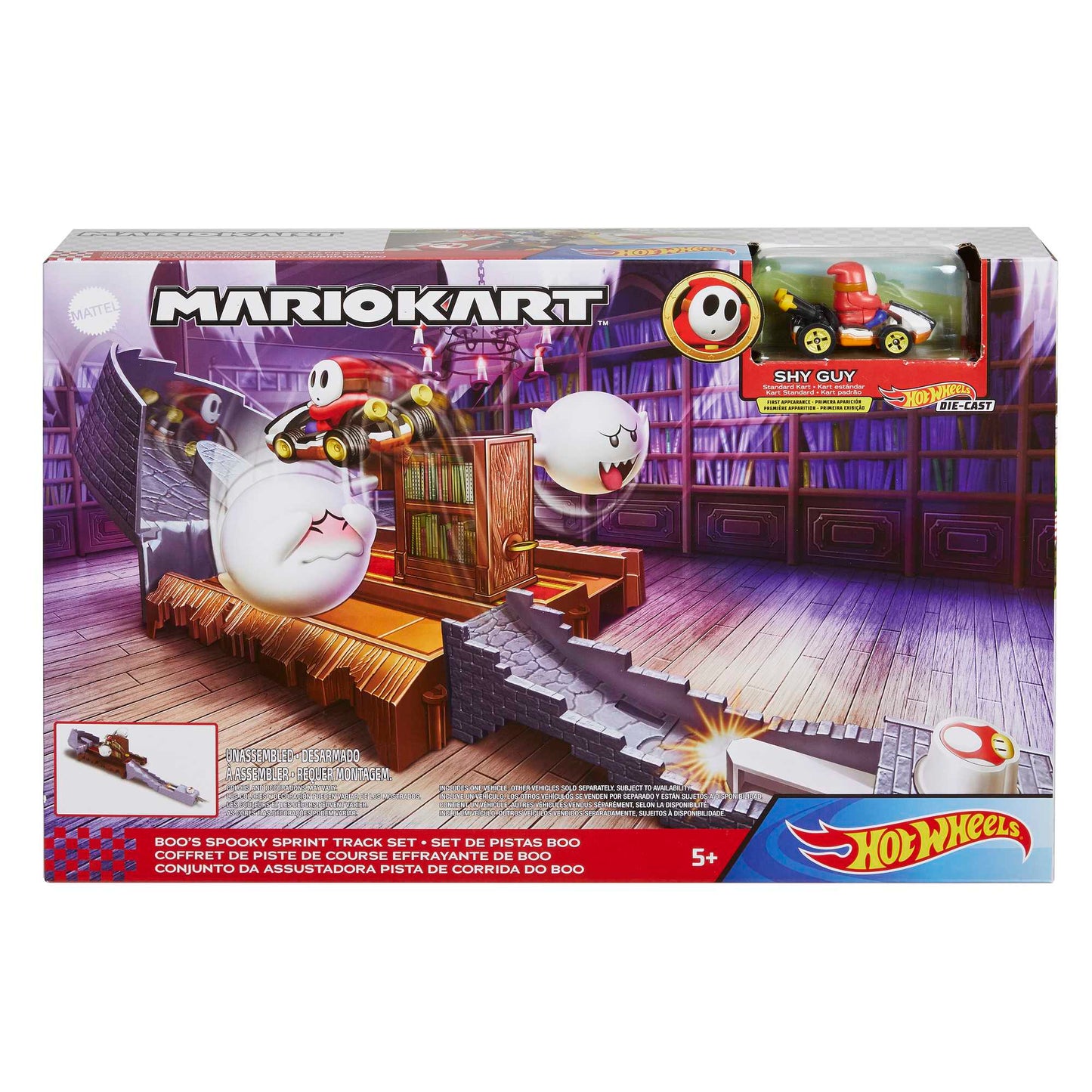 Hot Wheels Mario Kart Pista de Juguete Boo Librer¨ªa Embrujada