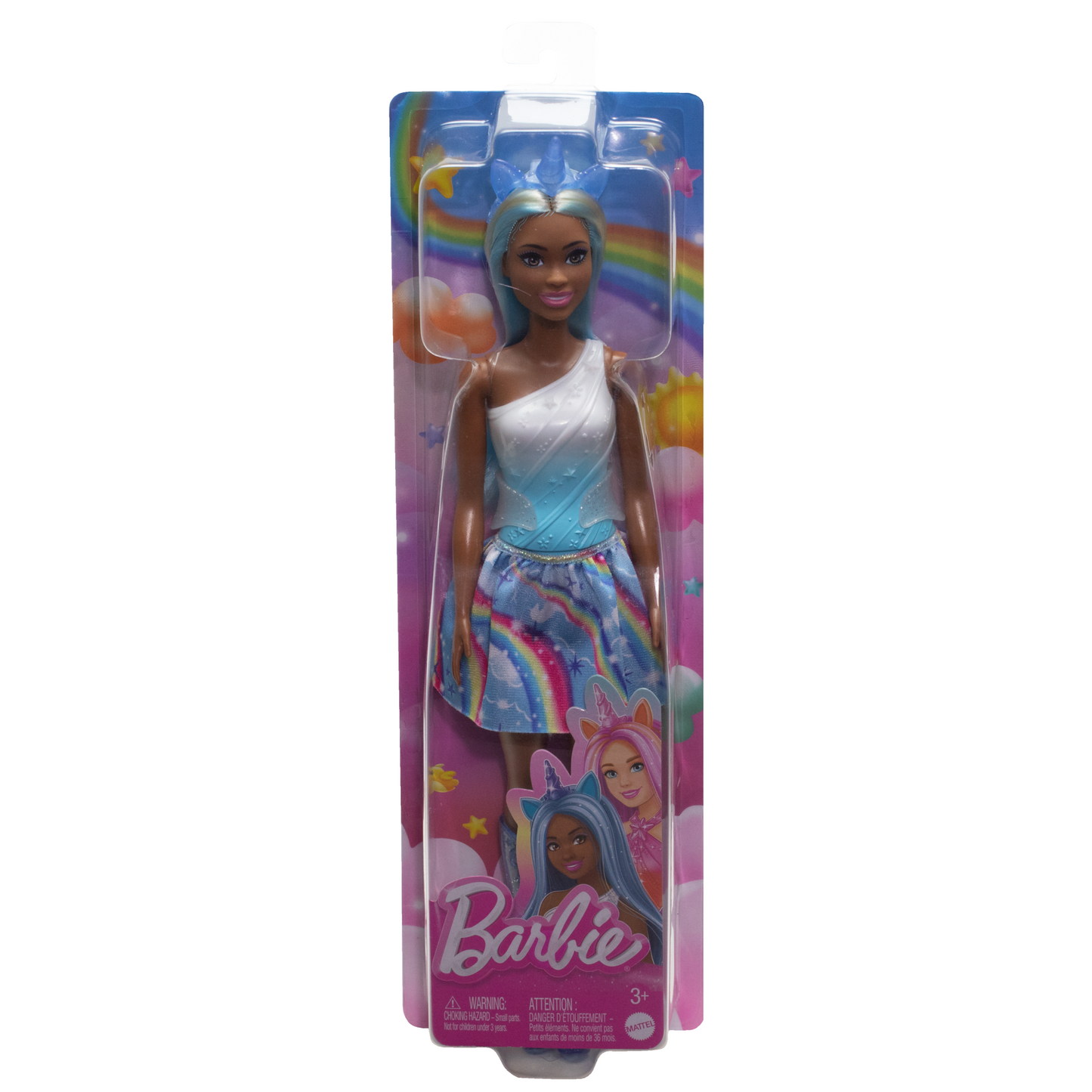Barbie  Poup¨¦e Licorne, Cheveux Bleus, Tenue Ombr¨¦e et Accessoires
