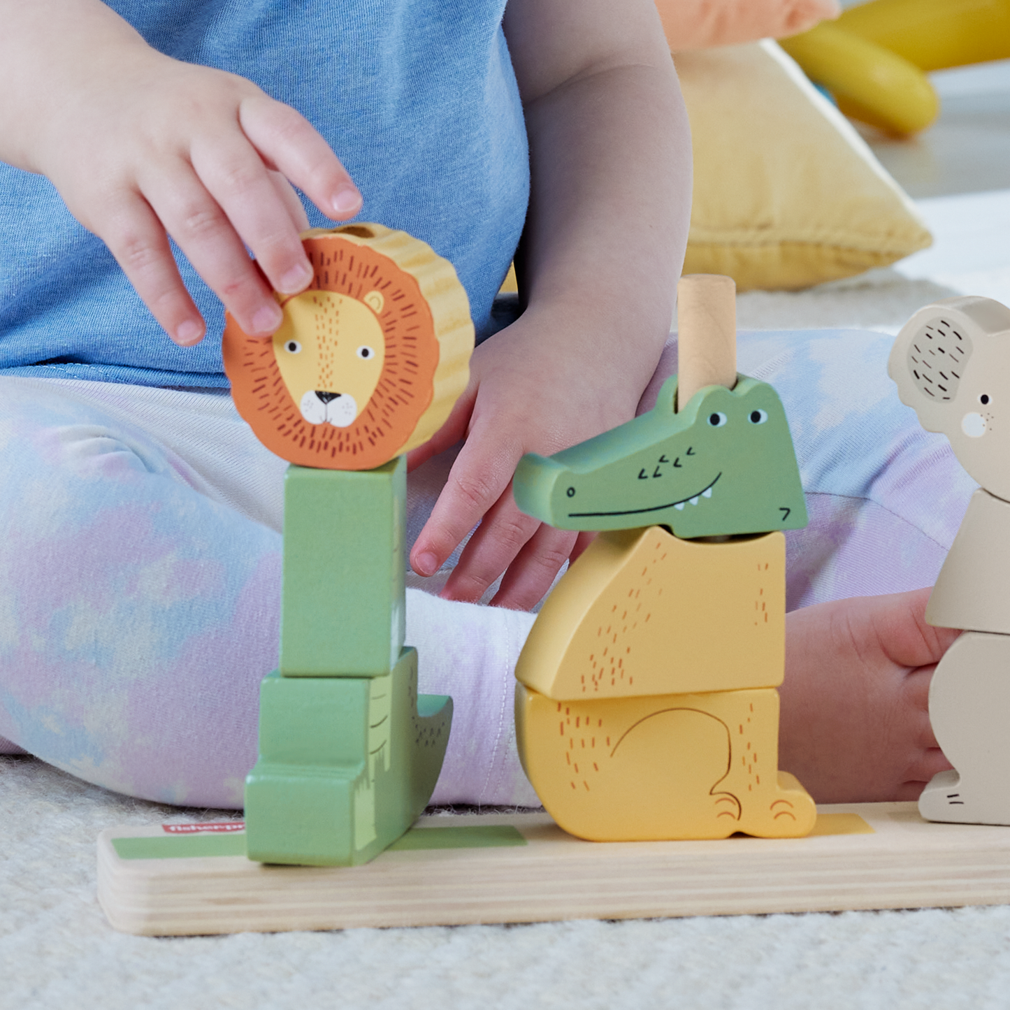 Fisher-Price Animaux en Bois ¨¤ Empiler et Trier, 10 ¨¦l¨¦ments