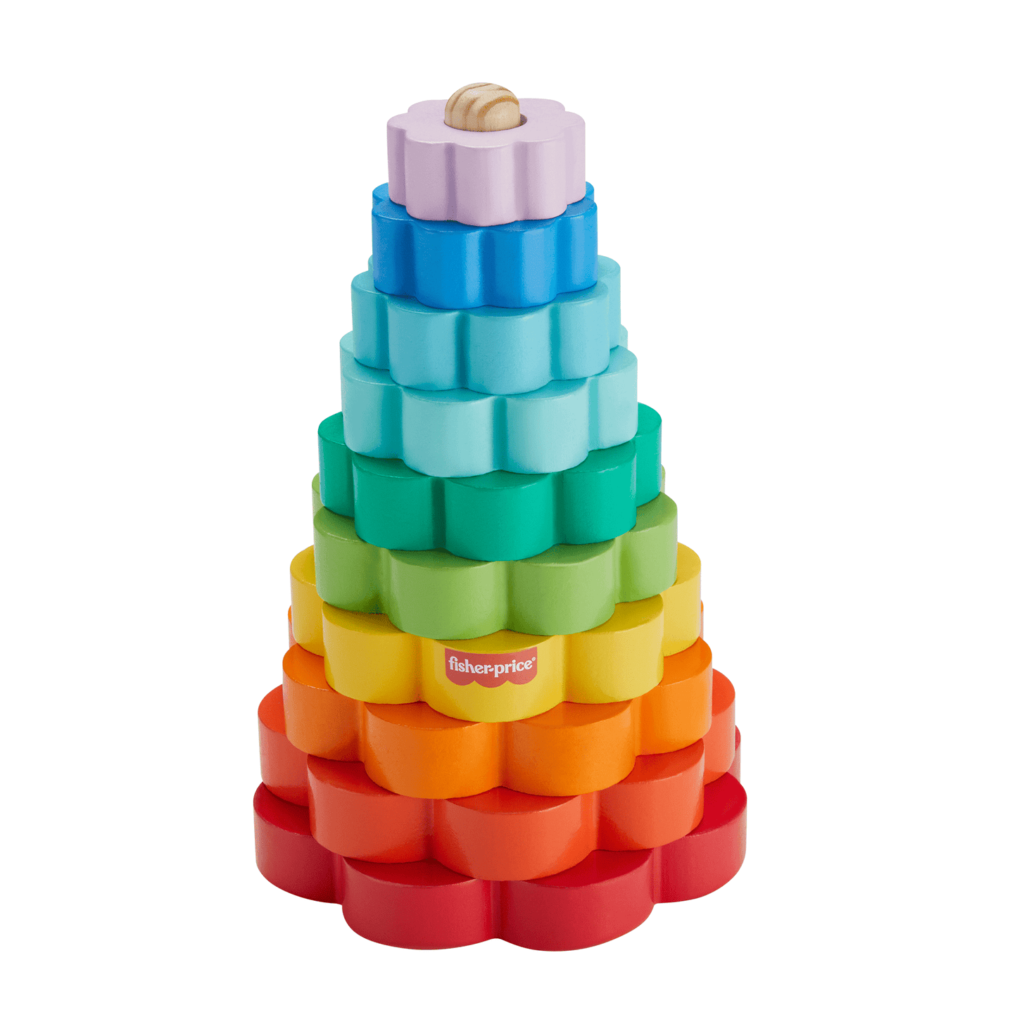 Fisher-Price Empileur D¡¯Anneaux en Bois, Triage, 10 ¨¦l¨¦ments