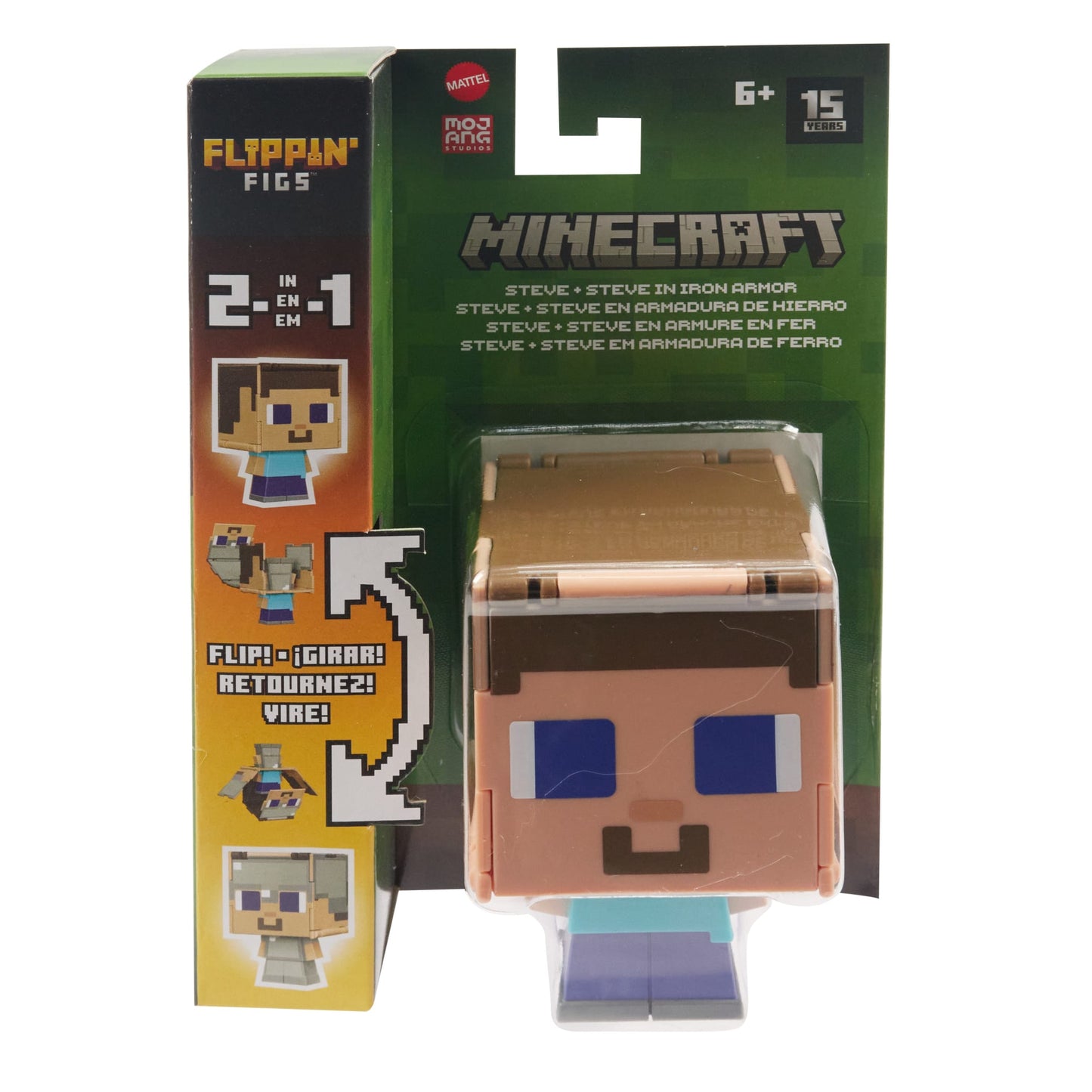 Minecraft Flippin¡¯ Figs Figures, 2-In-1 Fidget Play, 3.75-Inch Scale Collectible Toy (Characters May Vary)