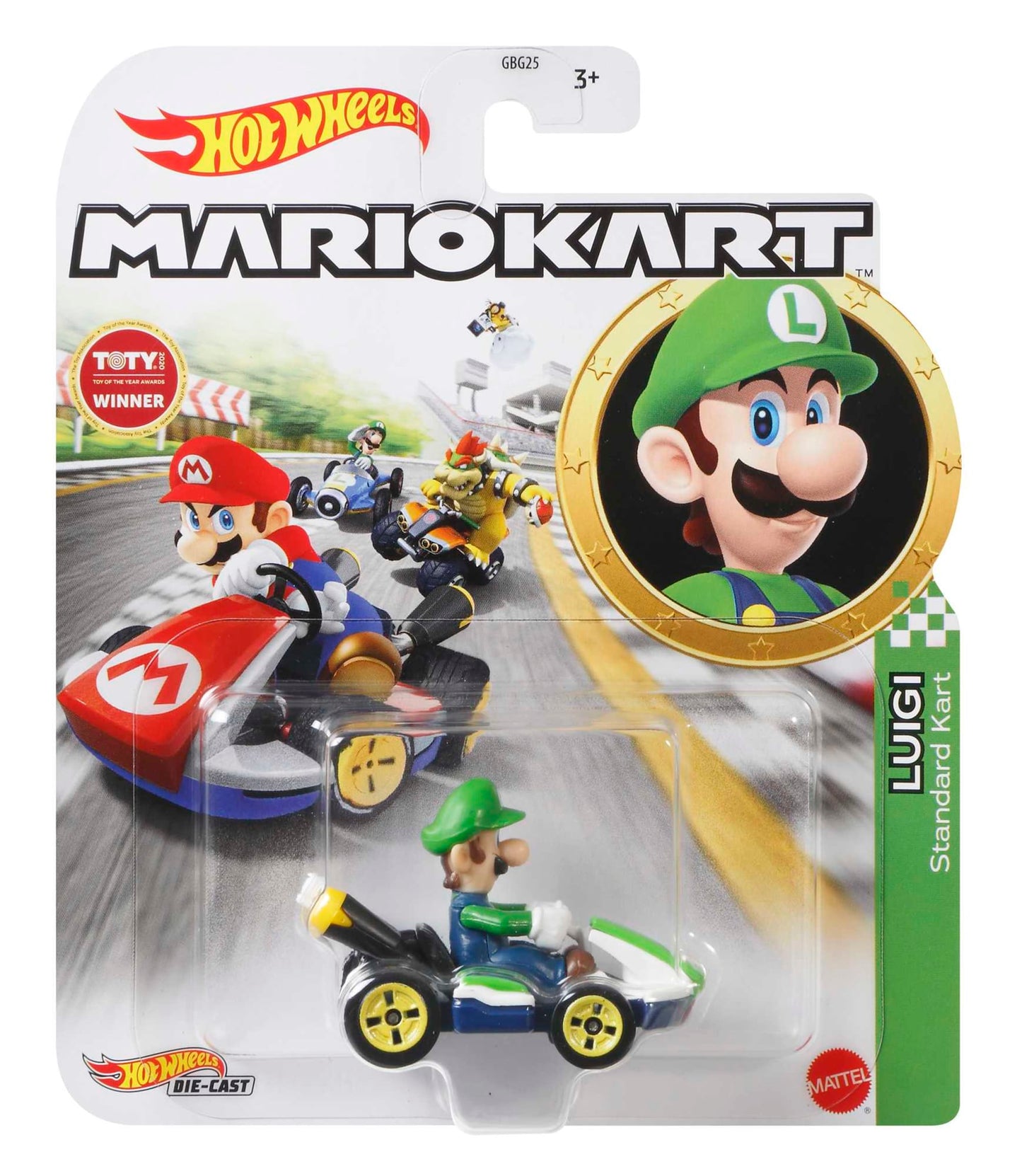 Hot Wheels Mario Kart Veh¨ªculo de Juguete Luigi Est¨¢ndar Kart