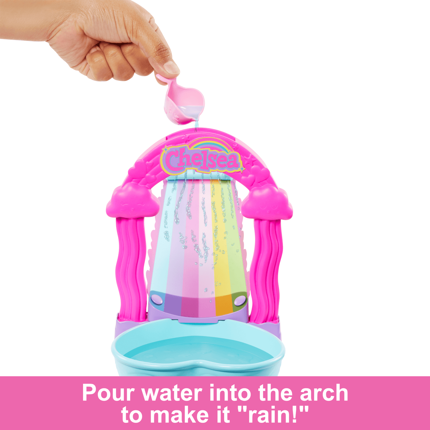 Barbie Chelsea Rainbow ¡°Raining¡± Water Slide Toy Playset With Doll, Pup, & Accessories
