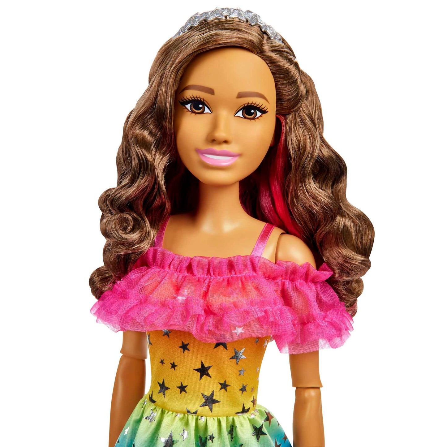 Barbie Poup¨¦e Grand Format 71,12?Cm, Brunette, Robe Arc-en-Ciel