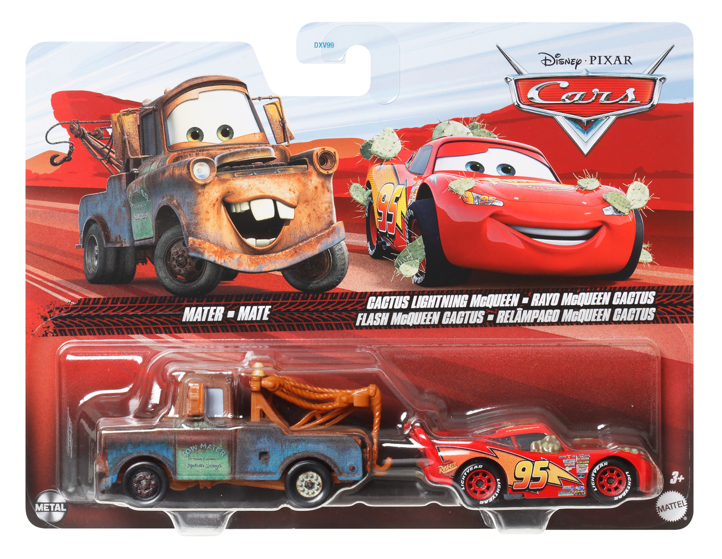 Carros da Disney e Pixar Diecast Ve¨ªculo de Brinquedo Pacote de 2 Mate & Relampago McQueen Cacto
