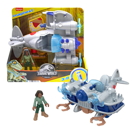 Imaginext-Jurassic World-Kayla et Son Avion-Coffret 4¨¦l¨¦ments