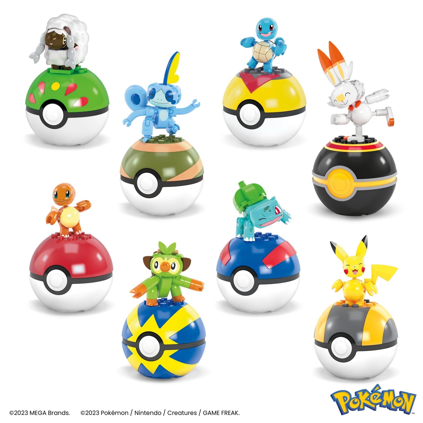 MEGA Pok¨¦mon Building Toy Kit With 8 Action Figures And Pok¨¦ Balls (191 Pieces) For Kids