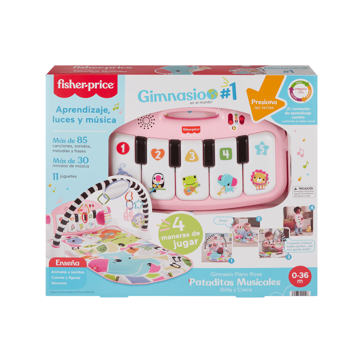 Fisher-Price Baby Gimnasio para Beb¨¦s Piano Pataditas Musicales Brilla y Crece Rosa